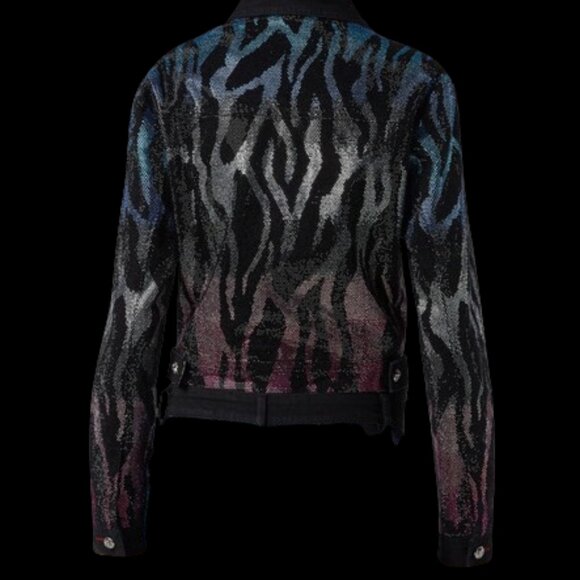 Philipp Plein Limited Release Crystal Zebra Lined Denim Jacket - US 4 - Picture 14 of 16